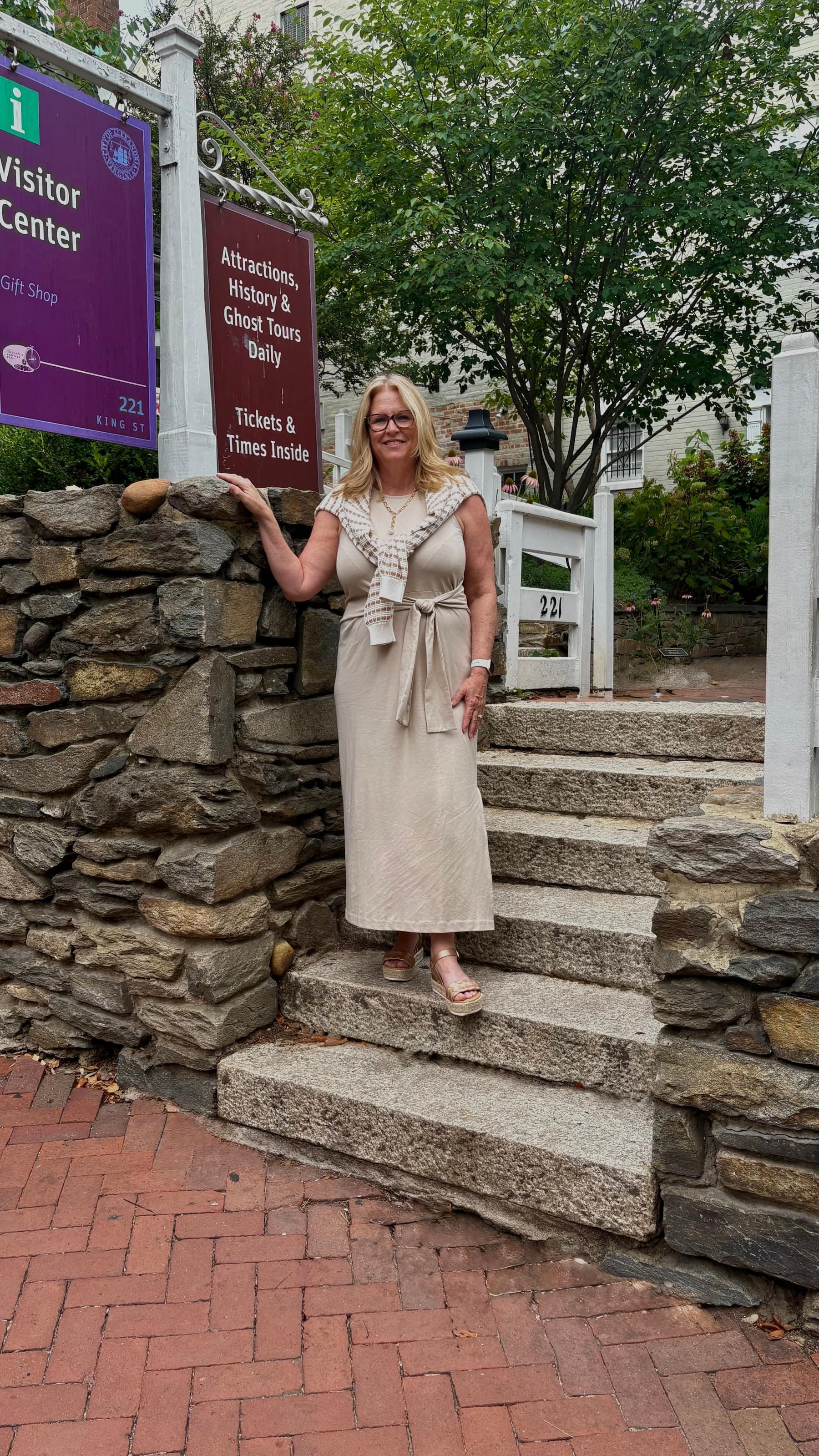 Jennifer in Old Town Alexandria, out in the neighborhoods she helps buyers navigate